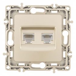 Розетка двойная RJ-11 и Ethernet RJ-45, без рамки Arte Milano am-217 217.44-1.shampan в интернет-магазине "Галерея света"
