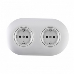 Розетка с заземлением и со шторкой Arte Milano SET08-2 SET08-2-40-1x2 silver в интернет-магазине "Галерея света"