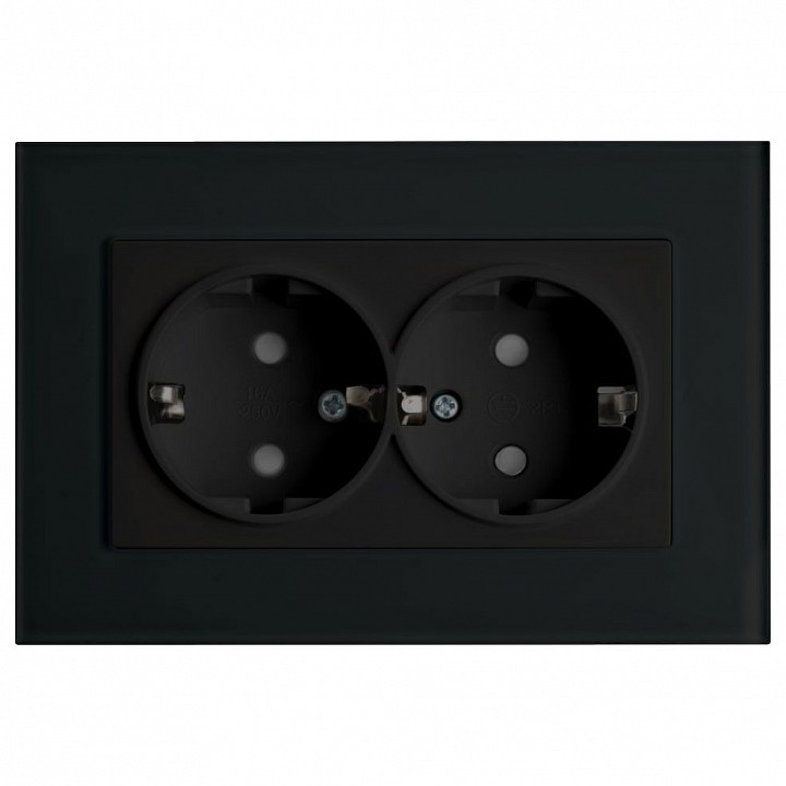 Розетка двойная с заземлением и со шторкой Stekker Эрна 39482 в интернет-магазине "Галерея света"