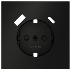 Накладка для розетки с заземлением и со шторками и 2хUSB type A и C Voltum S70 VLS001008 в интернет-магазине "Галерея света"