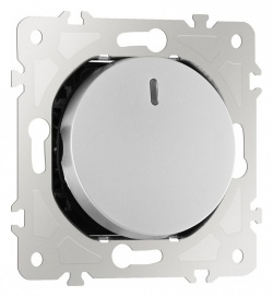 Выключатель перекрестный одноклавишный с подсветкой без рамки Arte Milano 202 202.35-1.silver в интернет-магазине "Галерея света"