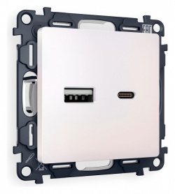 Розетка 2хUSB type A и C без рамки Ambrella Volt ALFA MA211010 в интернет-магазине "Галерея света"