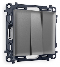 Выключатель трехклавишный без рамки Ambrella Volt ALFA MA655010 в интернет-магазине "Галерея света"