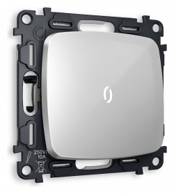 Выключатель проходной одноклавишный с подсветкой без рамки Ambrella Volt OMEGA MO402035 в интернет-магазине "Галерея света"