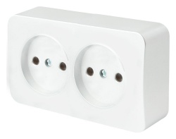 Розетка двойная без заземления Stekker София 49303 в интернет-магазине "Галерея света"