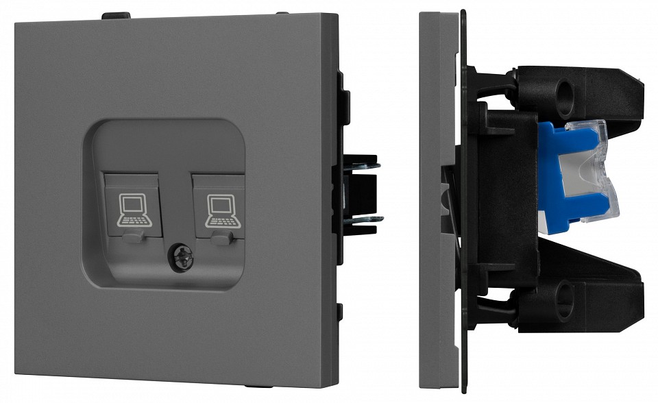 Розетка двойная Ethernet RJ-45 и со шторками, без рамки Arlight SCT-TENDO 054597 в интернет-магазине "Галерея света"