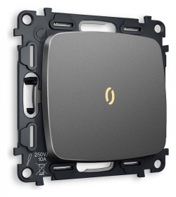 Выключатель проходной одноклавишный с подсветкой без рамки Ambrella Volt OMEGA MO652030 в интернет-магазине "Галерея света"