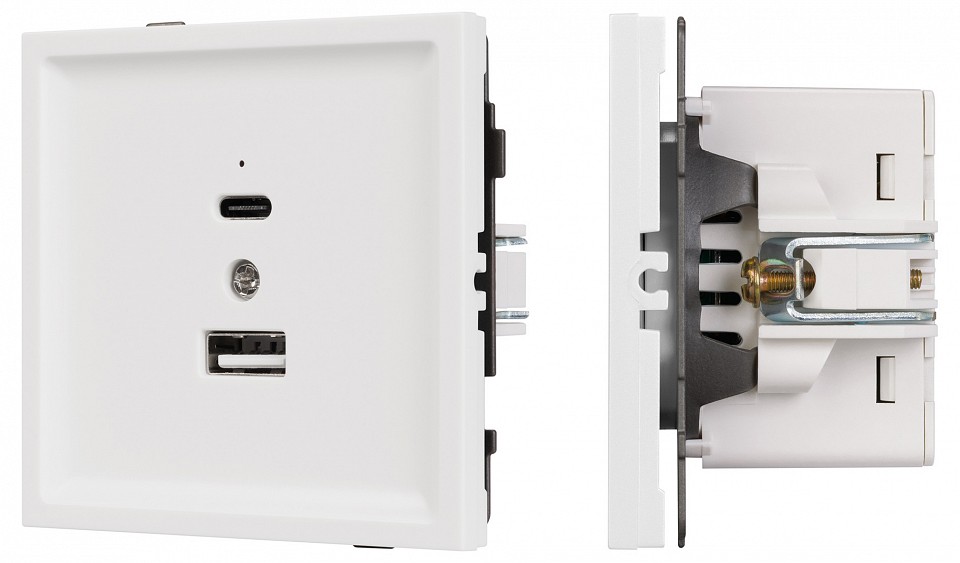 Розетка 2хUSB type A и C без рамки Arlight SCT-TENDO 054539 в интернет-магазине "Галерея света"