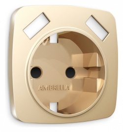 Накладка для розетки с заземлением и со шторками и 2хUSB type A Ambrella Volt OMEGA OP6090 в интернет-магазине "Галерея света"