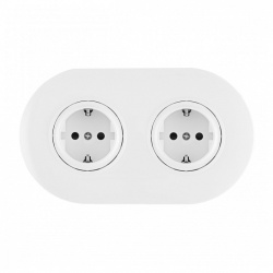 Розетка с заземлением и со шторкой Arte Milano SET08-2 SET08-2-40-1x2 white в интернет-магазине "Галерея света"