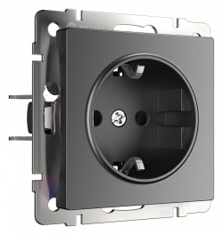 Розетка с заземлением и со шторками, без рамки Werkel графит матовый W1171164 в интернет-магазине "Галерея света"