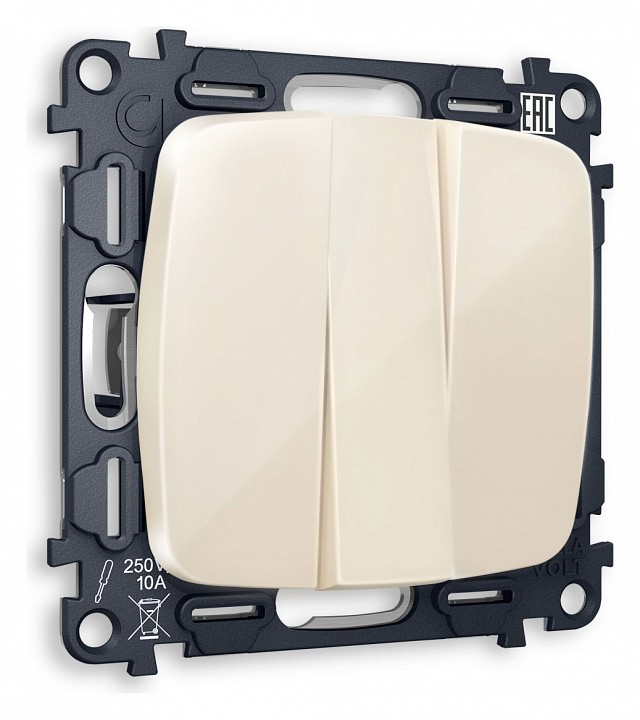 Выключатель трехклавишный без рамки Ambrella Volt OMEGA MO305010 в интернет-магазине "Галерея света"