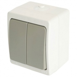 Выключатель двухклавишный Stekker Велена 49733 в интернет-магазине "Галерея света"