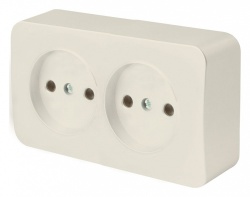 Розетка двойная без заземления Stekker София 49495 в интернет-магазине "Галерея света"