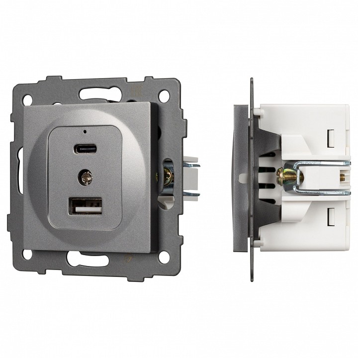 Механизм розетки 2хUSB type A и C Arlight SCT 049840 в интернет-магазине "Галерея света"
