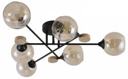 Потолочная люстра 01491-0.3-06 BK+WOOD в интернет-магазине "Галерея света"