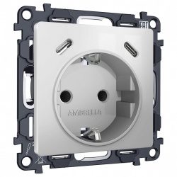 Розетка с заземлением и 2хUSB type C, без рамки Ambrella Volt ALFA MA410510 в интернет-магазине "Галерея света"