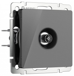 ТВ-розетка без рамки Werkel графит акрил W1183044 в интернет-магазине "Галерея света"