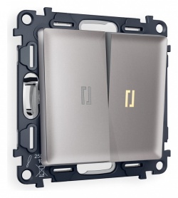 Выключатель проходной двухклавишный с подсветкой Ambrella Volt ALFA MA504030 в интернет-магазине "Галерея света"