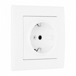 Розетка с заземлением и со шторкой Arte Milano SET06-1 SET06-1-40-1 white в интернет-магазине "Галерея света"