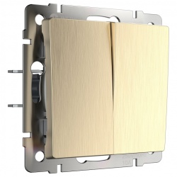 Выключатель двухклавишный без рамки Werkel шампань рифленый W1120010 в интернет-магазине "Галерея света"
