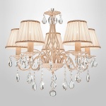 Подвесная люстра Eurosvet Amelia 10054/5 белый с золотом/прозрачный хрусталь Strotskis в интернет-магазине "Галерея света"