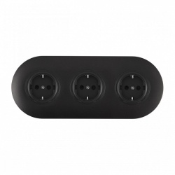 Розетка с заземлением и со шторкой Arte Milano SET08-3 SET08-3-40-1x3 black в интернет-магазине "Галерея света"