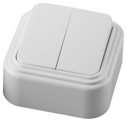 Выключатель двухклавишный Stekker Брест 32744 в интернет-магазине "Галерея света"