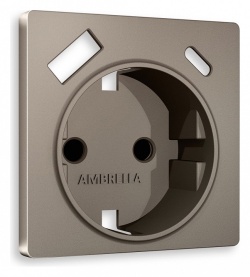 Накладка для розетки с заземлением и со шторками и 2хUSB type A и C Ambrella Volt ALFA AP6400 в интернет-магазине "Галерея света"
