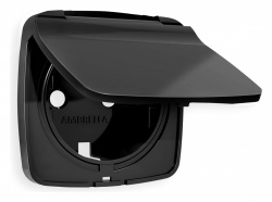 Накладка для розетки влагозащищенной с заземлением и со шторками с крышкой Ambrella Volt OMEGA OP8080 в интернет-магазине "Галерея света"