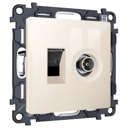 ТВ-розетка и розетка Ethernet RJ-45 без рамки Ambrella Volt ALFA MA312510 в интернет-магазине "Галерея света"