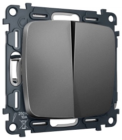 Выключатель самовозвратный двухклавишный без рамки Ambrella Volt MO MO653050 в интернет-магазине "Галерея света"