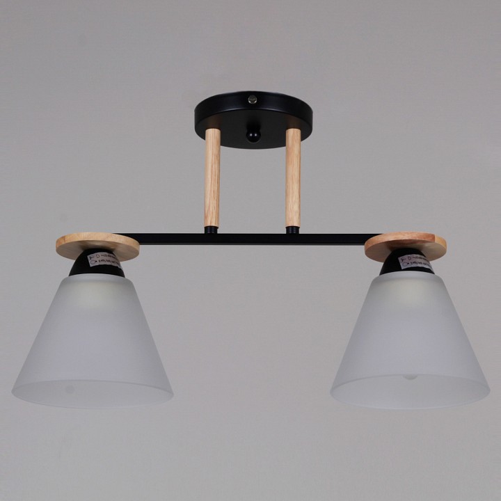 Светильник на штанге 11630-0.3-02 BK+WOOD в интернет-магазине "Галерея света"