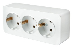 Розетка тройная с заземлением Stekker София 49306 в интернет-магазине "Галерея света"
