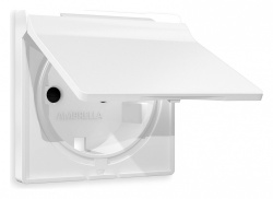Накладка для розетки влагозащищенной с заземлением и со шторками с крышкой Ambrella Volt ALFA AP1280 в интернет-магазине "Галерея света"