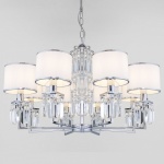 Подвесная люстра Eurosvet Zaffiro 10099/8 хром/прозрачный хрусталь Strotskis (новый абажур) в интернет-магазине "Галерея света"