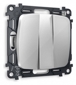 Выключатель трехклавишный без рамки Ambrella Volt OMEGA MO405010 в интернет-магазине "Галерея света"