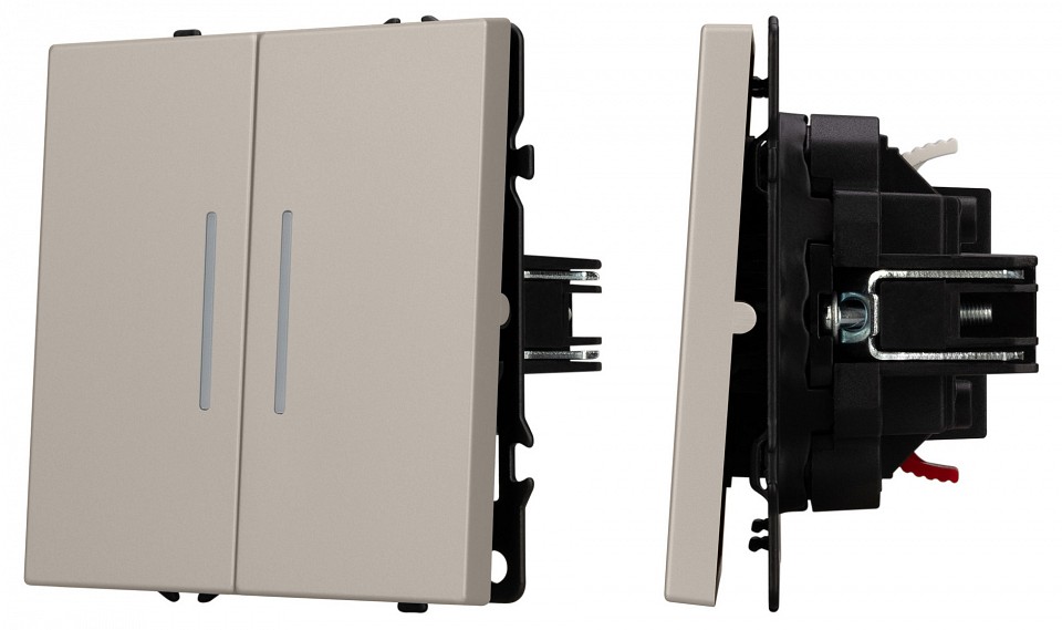 Выключатель проходной двухклавишный с подсветкой без рамки Arlight SWT-NOBE 059421 в интернет-магазине "Галерея света"