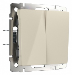 Выключатель проходной двухклавишный с самовозвратом без рамки Werkel слоновая кость W1122403 в интернет-магазине "Галерея света"