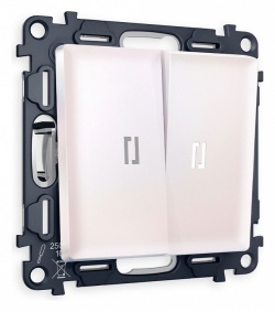 Выключатель проходной двухклавишный с подсветкой Ambrella Volt ALFA MA204035 в интернет-магазине "Галерея света"