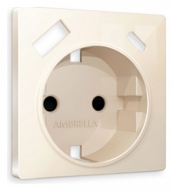 Накладка для розетки с заземлением и со шторками и 2хUSB type A и C Ambrella Volt ALFA AP3100 в интернет-магазине "Галерея света"