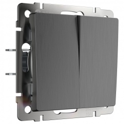Выключатель двухклавишный без рамки Werkel графит рифленый W1120004 в интернет-магазине "Галерея света"