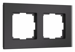 Рамка на 2 поста Werkel Senso (черный, стекло soft-touch) W0023108 в интернет-магазине "Галерея света"