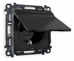 Розетка с заземлением и со шторкой, без рамки с крышкой Ambrella Volt ALFA MA808010 в интернет-магазине "Галерея света"