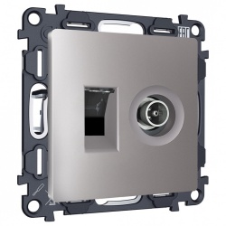 ТВ-розетка и розетка Ethernet RJ-45 без рамки Ambrella Volt ALFA MA512510 в интернет-магазине "Галерея света"