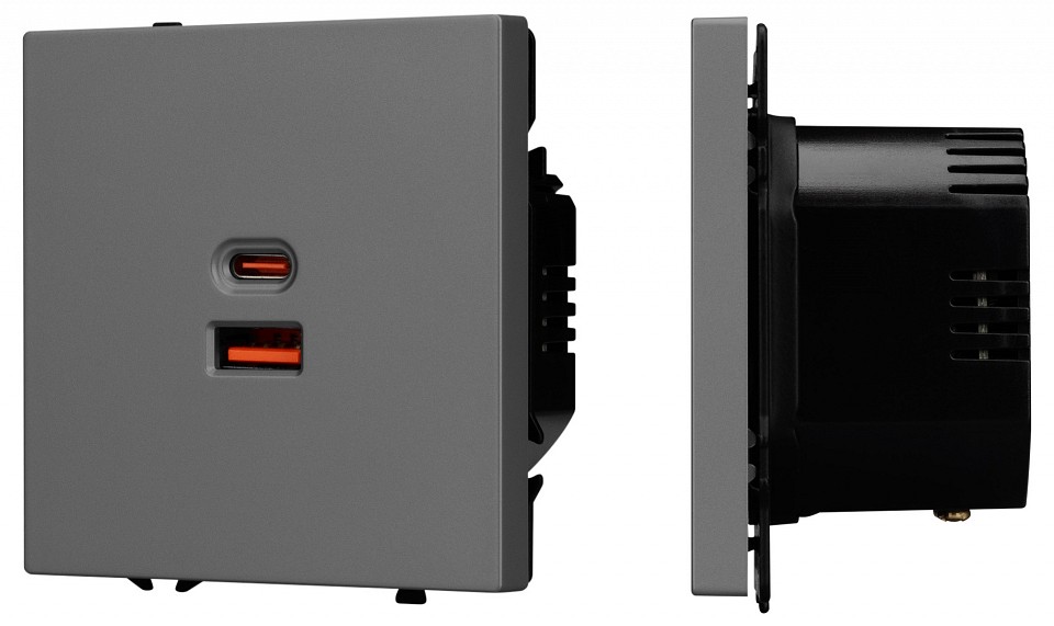 Розетка 2хUSB type A и C без рамки Arlight NOBE 054319(1) в интернет-магазине "Галерея света"
