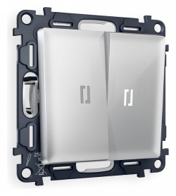 Выключатель двухклавишный с подсветкой без рамки Ambrella Volt ALFA MA404015 в интернет-магазине "Галерея света"