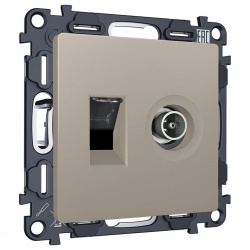 ТВ-розетка и розетка Ethernet RJ-45 без рамки Ambrella Volt ALFA MA372510 в интернет-магазине "Галерея света"