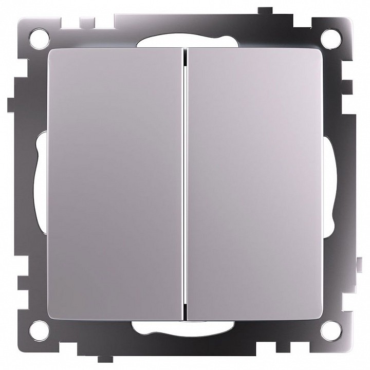 Переключатель двухклавишный без рамки Stekker Катрин 49168 в интернет-магазине "Галерея света"