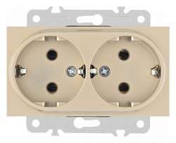 Розетка двойная с заземлением, без рамки Arte Milano am-203 203.40-2.shampan в интернет-магазине "Галерея света"